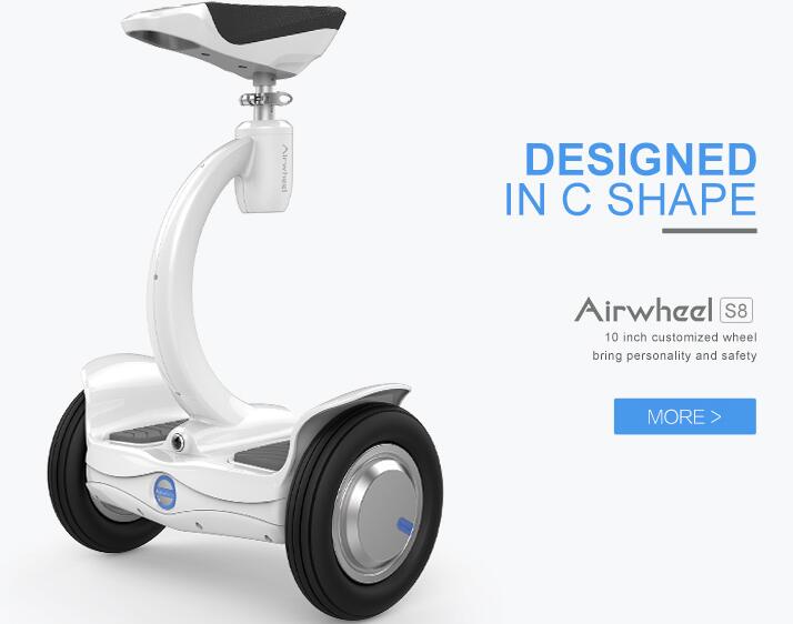 Airwheel S8 is a newly design two wheel saddle-equipped scooter with multi-pose controlling system. 